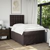 vidaXL Cama boxspring com colch&atilde;o 120x190 cm tecido castanho-escuro