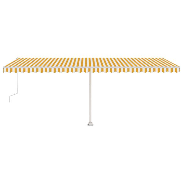 vidaXL Toldo autom&aacute;tico independente 600x350 cm amarelo e branco