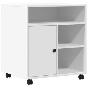 vidaXL Suporte para impressora com rodas 60x50x67 cm branco