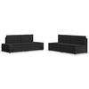 vidaXL 4 pcs conjunto lounge para jardim vime PE preto