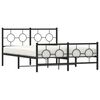 vidaXL Estrutura de cama com cabeceira e p&eacute;s 140x190 cm metal preto