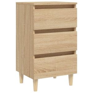 vidaXL Mesa de cabeceira pernas de madeira 40x35x69cm carvalho sonoma