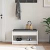 vidaXL Banco de Hall com almofada Branco 83 x 38 x 45 cm