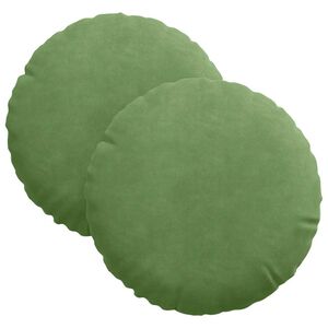 vidaXL Almofadas de Assento 2 unid. Veludo Verde Claro &Oslash;30 x 13 cm