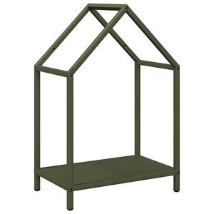 vidaXL Suporte para lenha a&ccedil;o laminado a frio verde azeitona