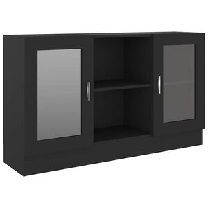 vidaXL Arm&aacute;rio vitrine 120x30,5x70 cm derivados de madeira preto