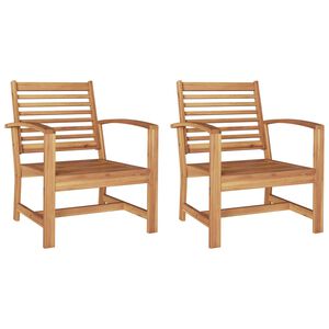 vidaXL Cadeira 2 pcs Castanho 65 x 60 x 76,5 cm Madeira de Teca S&oacute;lida