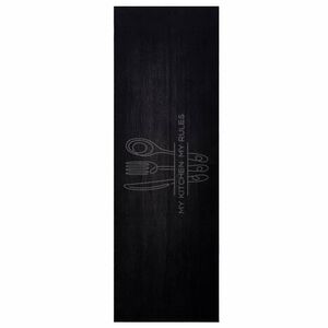 vidaXL Tapete de Cozinha Preto 180 x 60 cm 100% Poliamida Lav&aacute;vel