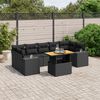 vidaXL 8 pcs conjunto sof&aacute;s de jardim com almofad&otilde;es vime PE preto