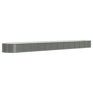 vidaXL Canteiro elevado jardim 512x80x36cm a&ccedil;o galvanizado cinzento