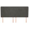 vidaXL Cabeceira cama c/ abas veludo 183x23x118/128 cm cinzento-escuro