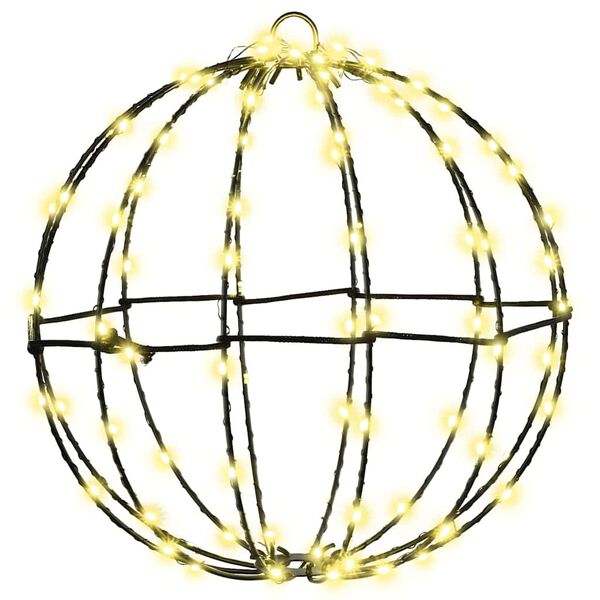 vidaXL Bola com 96 LEDs Branco quente 30 cm Metal