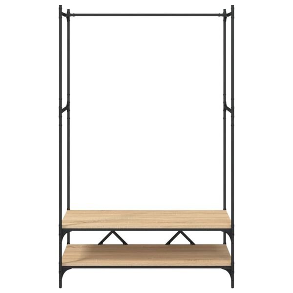 vidaXL Suporte p/ roupas c/ prateleiras deriv. madeira carvalho sonoma