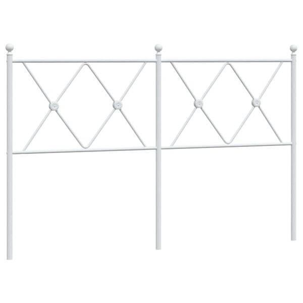 vidaXL Cabeceira de substitui&ccedil;&atilde;o 140 cm metal branco