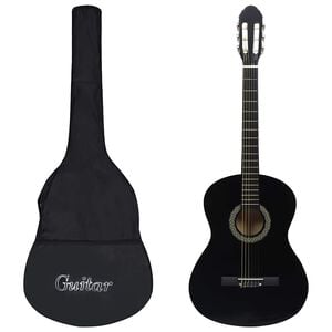 vidaXL Guitarra cl&aacute;ssica para iniciantes com saco 4/4 39" preto