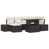vidaXL Conjunto de Sof&aacute; de Jardim 7 unid. Preto vime PE