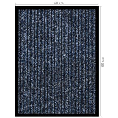 vidaXL Tapete de porta às riscas 40x60 cm azul