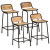 vidaXL Bancos de bar 4 pcs Madeira Maci&ccedil;a de Mangueira R&uacute;stica