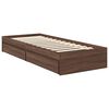 vidaXL Cama com Armazenamento com gaveta Carvalho Marrom 75 x 190 cm