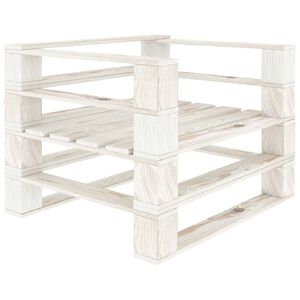 vidaXL Poltrona de paletes para jardim madeira branco