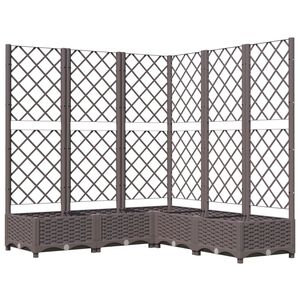 vidaXL Vaso/floreira jardim c/ treli&ccedil;a 120x120x121,5 cm PP castanho
