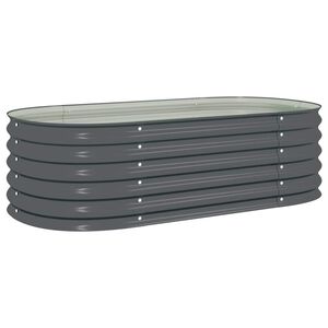 vidaXL Canteiro elevado de jardim a&ccedil;o galvanizado 160x80x44cm cinzento