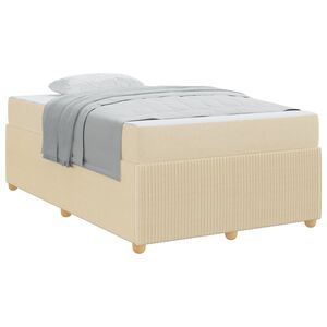 vidaXL Estrutura da Cama com colch&atilde;o Creme 120 x 200 cm tecido