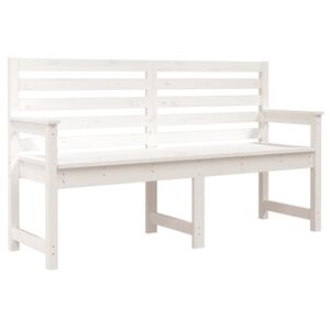 vidaXL Banco de jardim 159,5x48x91,5 cm madeira de pinho maciça branco