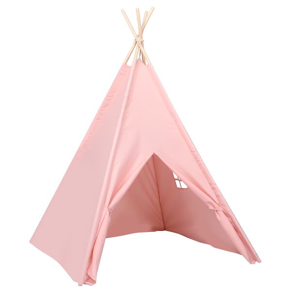 vidaXL Tenda teepee infantil c/ saco 120x120x150 cm pele p&ecirc;ssego rosa