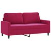 vidaXL Sof&aacute; de 2 lugares veludo 140 cm vermelho tinto