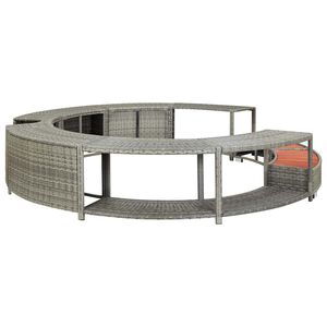 vidaXL Contorno de banheira vime PE cinza