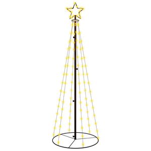 vidaXL &Aacute;rvore de Natal em cone 108 luzes LED 70x180 cm branco quente