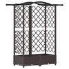 vidaXL Cama Elevada com Treli&ccedil;a e Telhado Castanho 124 x 40 x 123 cm