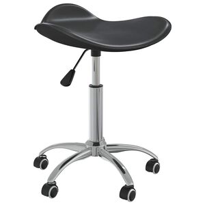 vidaXL Cadeira de jantar girat&oacute;ria couro artificial preto