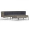 vidaXL 6 pcs conjunto lounge de jardim c/ almofad&otilde;es vime PE cinzento