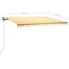 vidaXL Toldo retrátil manual independente 400x300 cm amarelo e branco