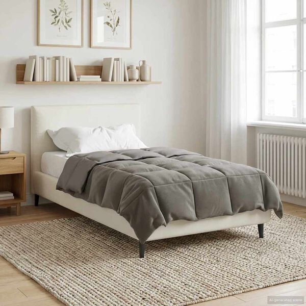 vidaXL Duvet de Ano Inteiro Cinzento-claro 155 x 220 cm Microfibra