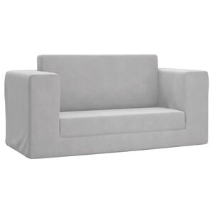 vidaXL Sof&aacute;-cama infantil de 2 lugares pel&uacute;cia macia cinzento-claro