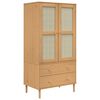 vidaXL Roupeiro SENJA aspeto vime 90x55x175 cm pinho maci&ccedil;o castanho