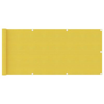 vidaXL Tela de varanda 75x300 cm PEAD cor amarelo