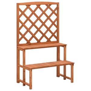 vidaXL Suporte de plantas com treli&ccedil;a 70x42x115 cm abeto maci&ccedil;o