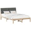 vidaXL Estrutura da Cama com cabeceira Cinza Escuro 140 x 200 cm