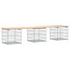 vidaXL Banco de jardim c/ design gabi&atilde;o 203x44x42 cm pinho maci&ccedil;o