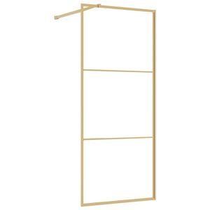 vidaXL Divis&oacute;ria de chuveiro 80x195 cm vidro transparente ESG dourado
