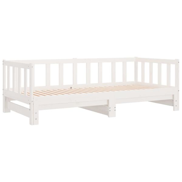 vidaXL Sof&aacute;-cama com gavet&atilde;o 80x200 cm madeira de pinho maci&ccedil;a branco