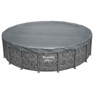 Bestway Capa para Piscina &Oslash;5,49 m Redondo Poli&eacute;ster Cinzento