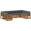 vidaXL Conjunto de Sof&aacute;s para Exterior 7 unid. Natural e Antracite