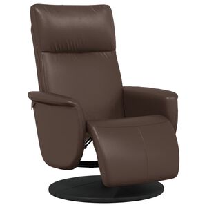 vidaXL Poltrona reclin&aacute;vel c/ apoio de p&eacute;s couro artificial castanho