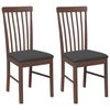 vidaXL Cadeiras de jantar com almofad&otilde;es 2 pcs madeira maci&ccedil;a castanho