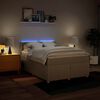 vidaXL Cama com molas/colch&atilde;o 140x190 cm tecido cor creme